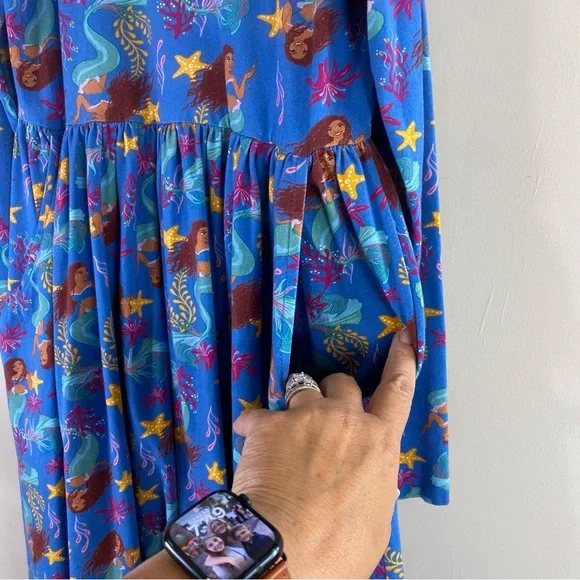 Hanna Anderson‎ x Disney Live-Action Cartoon Ariel Little Mermaid Dress Sz 12 - Picture 4 of 13